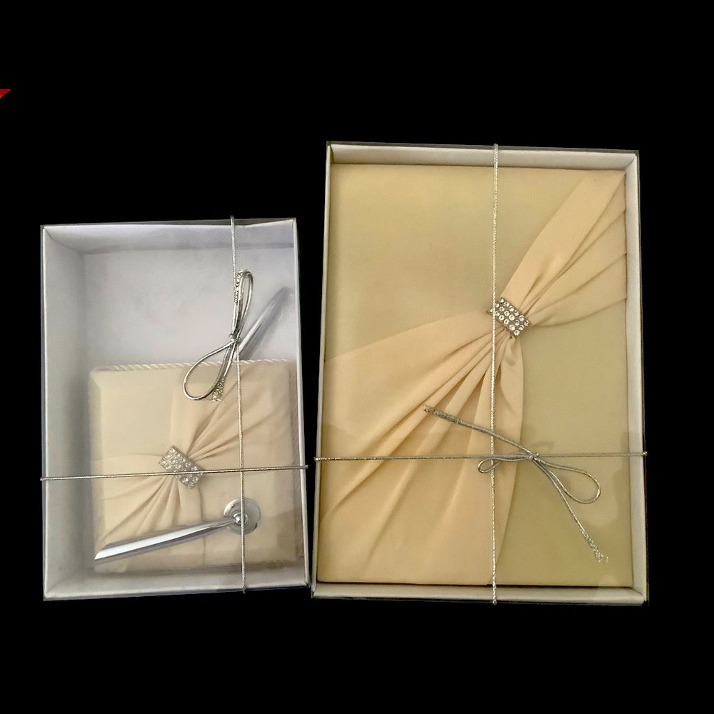 Lillian Rose Elegant Ivory Guest Book & Pen